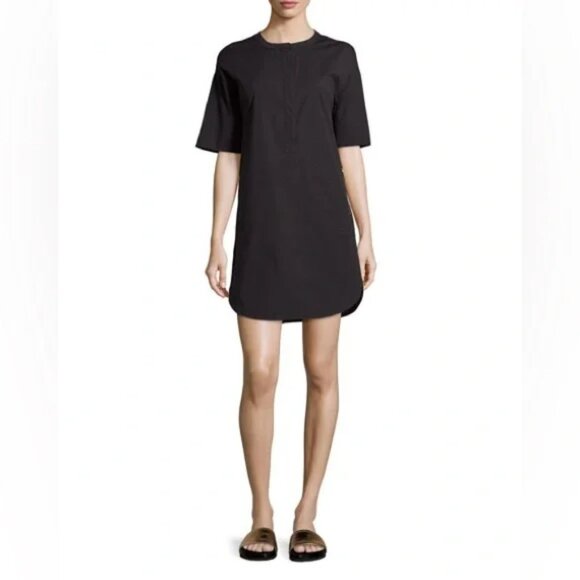 Theory Dresses & Skirts - NWT - Theory Floryn Black Mini Dress Short Sleeve Light Poplin, Size Small